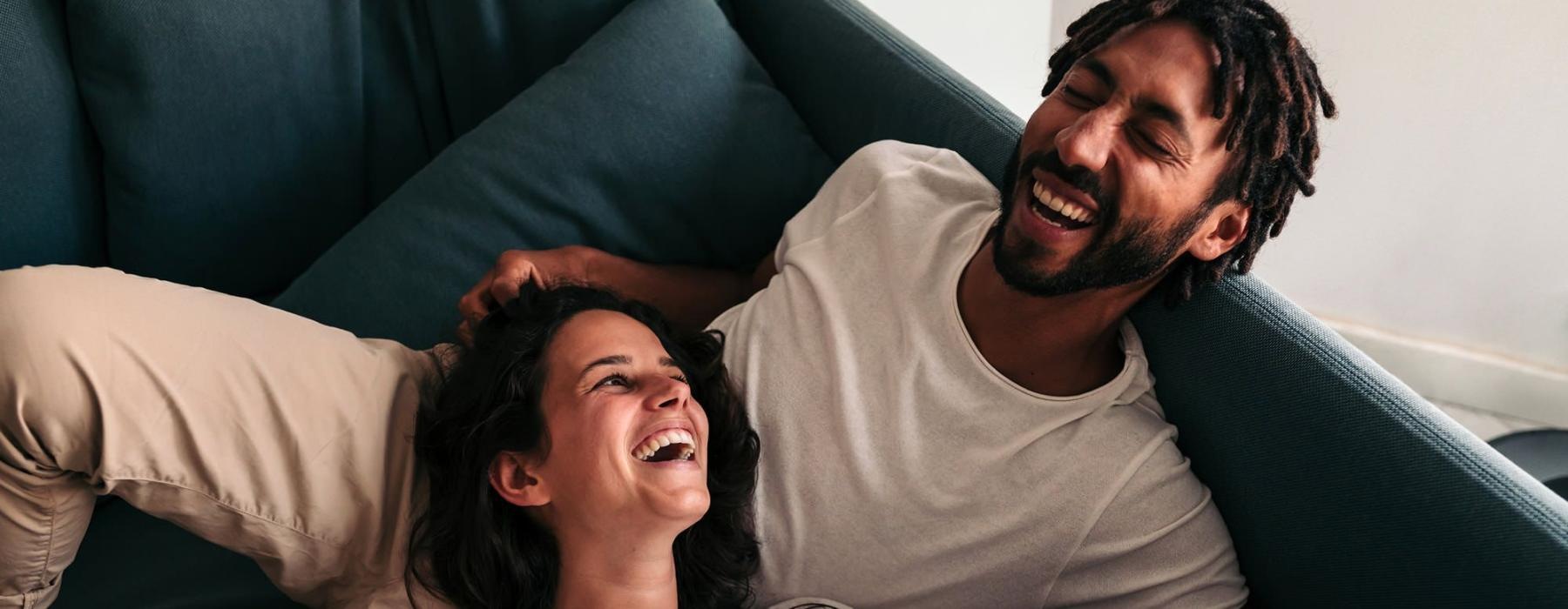 a man and woman laughing