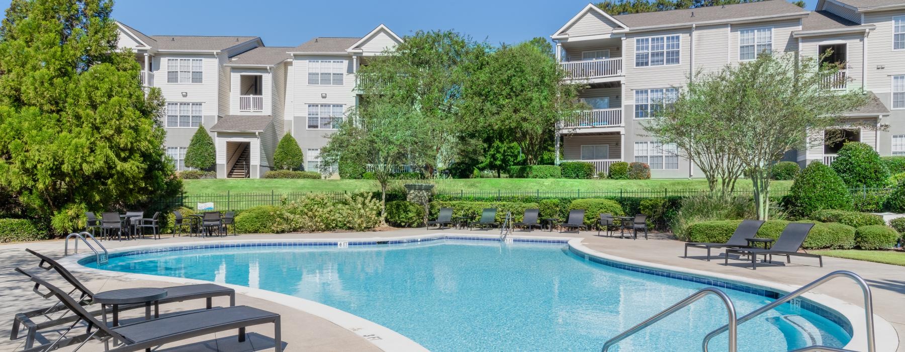 a swimming pool in a backyard